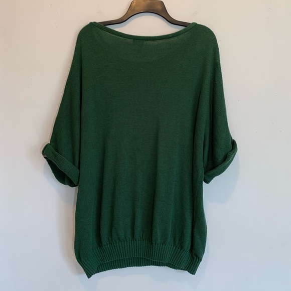 Chico’s Linen Cotton Metallic Green Sweater  4 - Picture 5 of 9